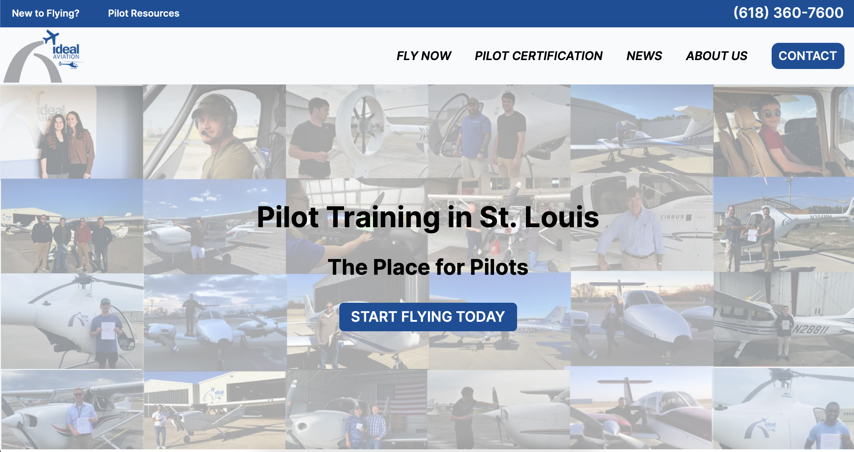 Ideal Aviation website screenshot